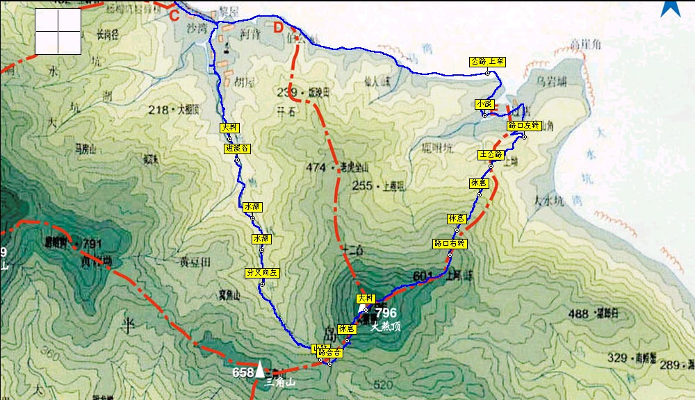 深圳周边山野gps线路图集