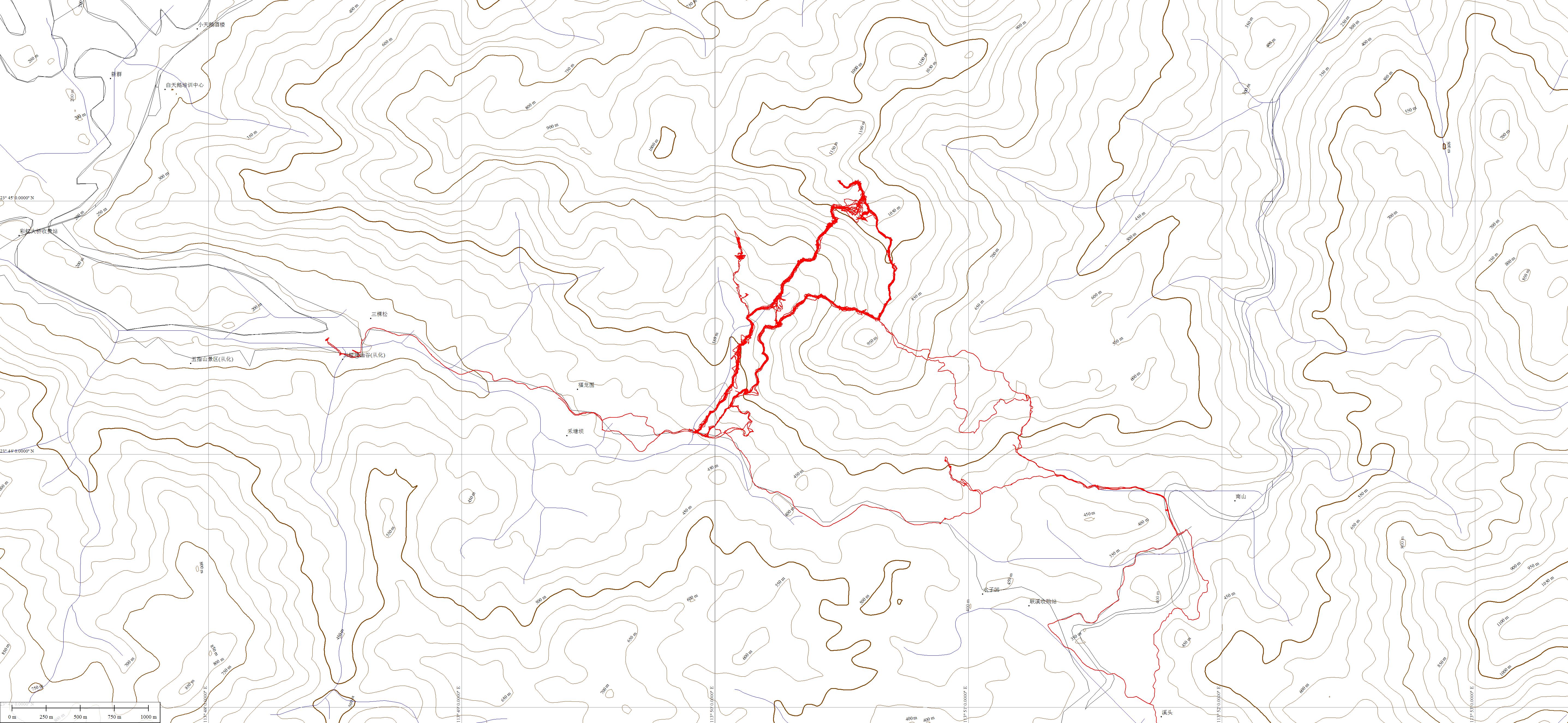 03 深圳周边山野等高线地图&gps轨迹