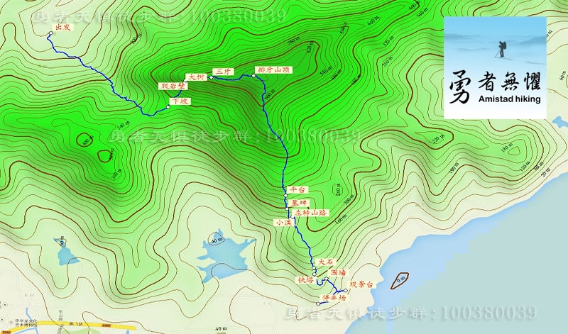 备用线路:排牙山等高线图